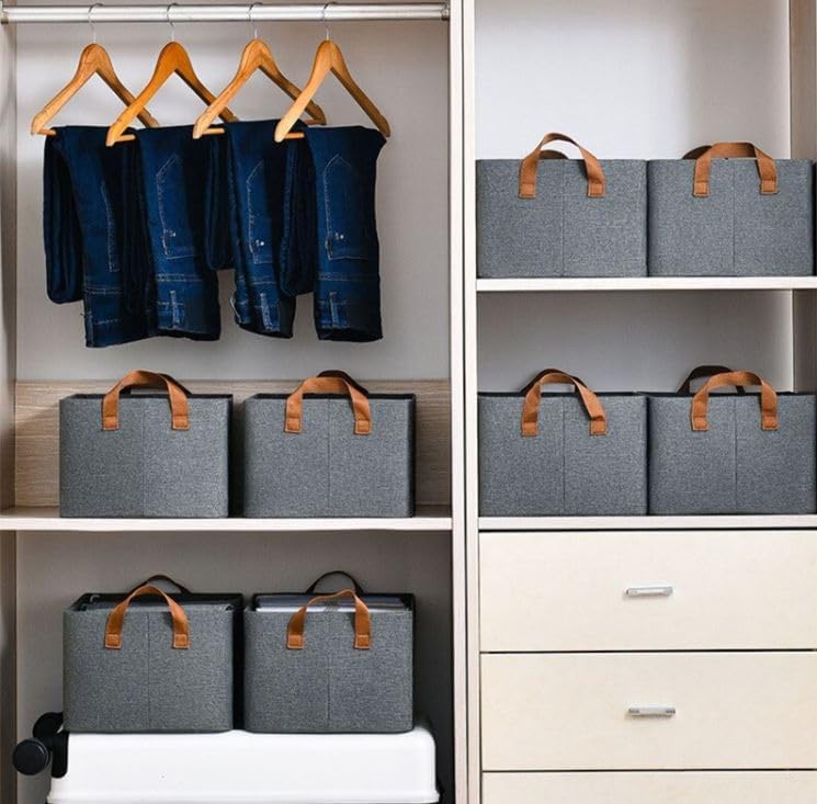 Clothes Organizer for Jeans Washable Fabric Closet Storage Box(Color-as per availability)