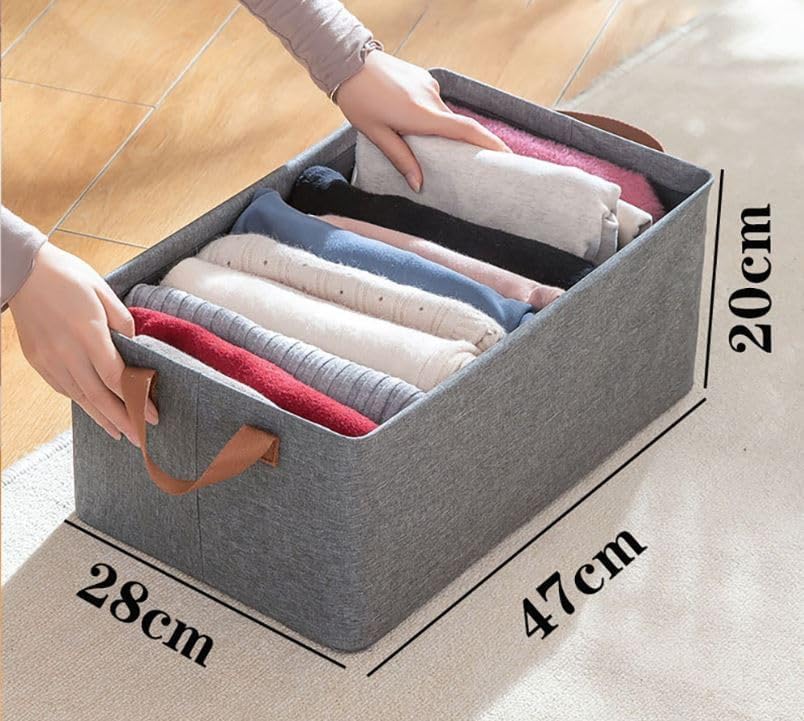 Clothes Organizer for Jeans Washable Fabric Closet Storage Box(Color-as per availability)